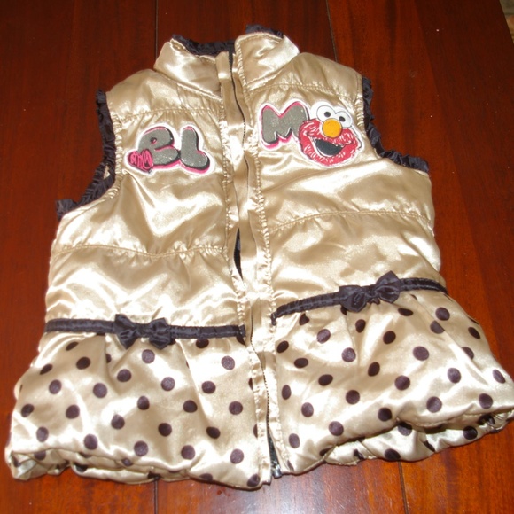 Sesame Street Other - Sesame-Street-Girl--Elmo-Puffy-Gold-Vest-Rufles